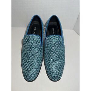 Bolano Sarlo-025 Sparkly Turquoise Mens Shoes 7.5 Prom Wedding Costume